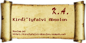 Királyfalvi Absolon névjegykártya